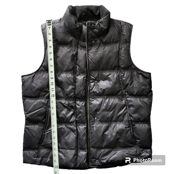 eddie bauer vintage womens medium black puffer goose down full zip vest flawed - Picture 9 of 10